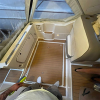 Tapis de pont en mousse EVA imitation teck pour plateforme de bain et cockpit de bateau Bayliner 2855 de 1999, style SeaDek MarineMat, auto-adhésif