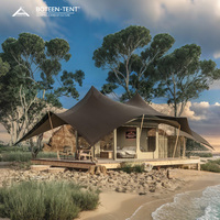 Tente de glamping BOTEEN Boutique, 900D Oxford, Safari Resort Cabin, écologique, abri 4 saisons, double couche, structure en aluminium, 10x7M