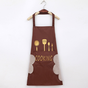 Delantal de algodón orgánico de sarga barato al por mayor para cocinar impresión personalizada - Product Image 5