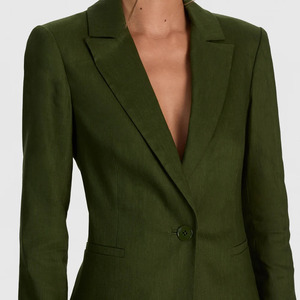 Conjunto de Pantalones Anchos Color Verde Oliva para Mujer, Cintura Alta, Ropa Formal de Otoño, Cierre de Botones, Corte Regular - Product Image 5