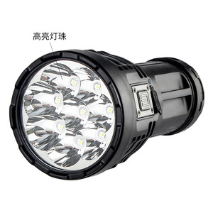 ไฟฉาย LED แบตเตอรี่แบบชาร์จได้ พลาสติก ABS สำหรับใช้งานกลางแจ้ง พร้อมไฟด้านข้าง ปรับความสว่างได้ - Product Image 1