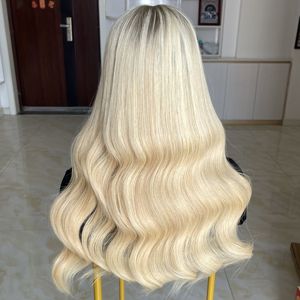 Ready to Ship Wholesale Unprocessed Human Hair <b>Wigs</b> Raw European Virgin Hair HD Pre Plucked Balayage Blonde Full Lace Front <b>Wigs</b> - Product Image 5