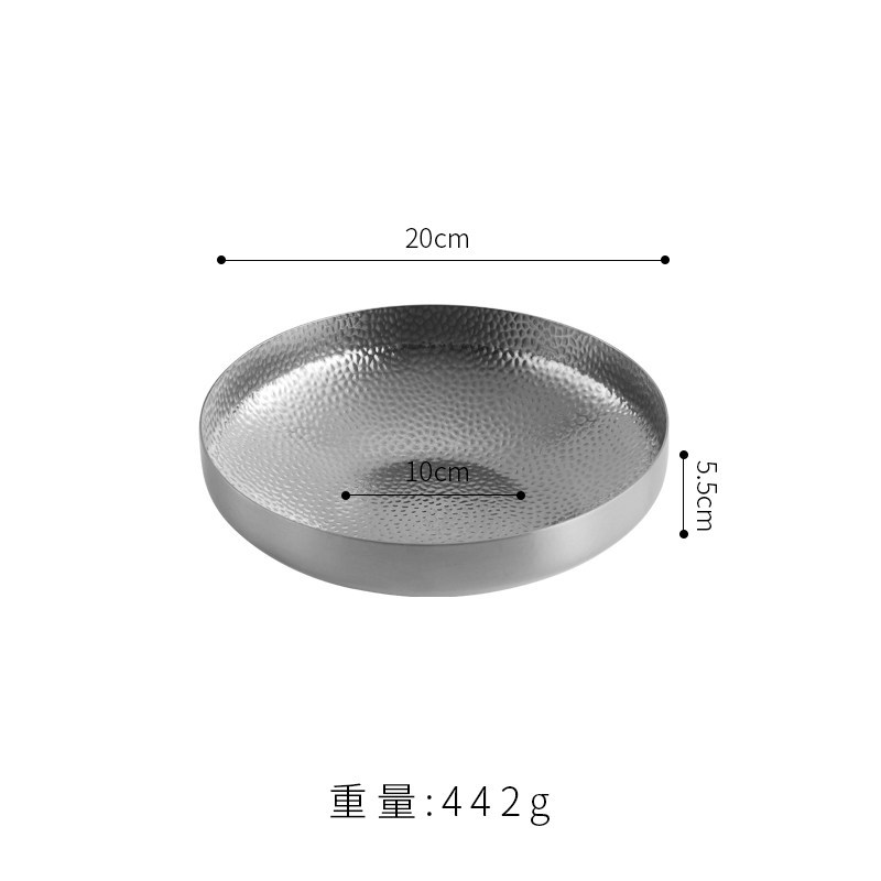Plato de cumpleaños plateado de 20 cm de profundidad.