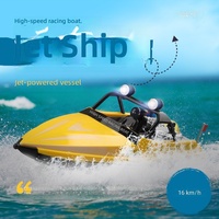 Bateau télécommandé de course 2.4G avec hélice intégrée et lumière LED, haute simulation, modèle de bateau de course télécommandé compétitif