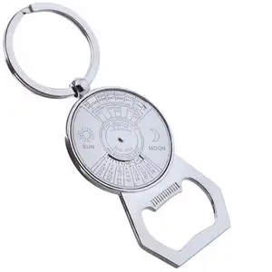 wholesale 50 Years Perpetual Calendar KeyChain Metal Key Holder perpetual calendar keychain for 50 years bottle opener key chain