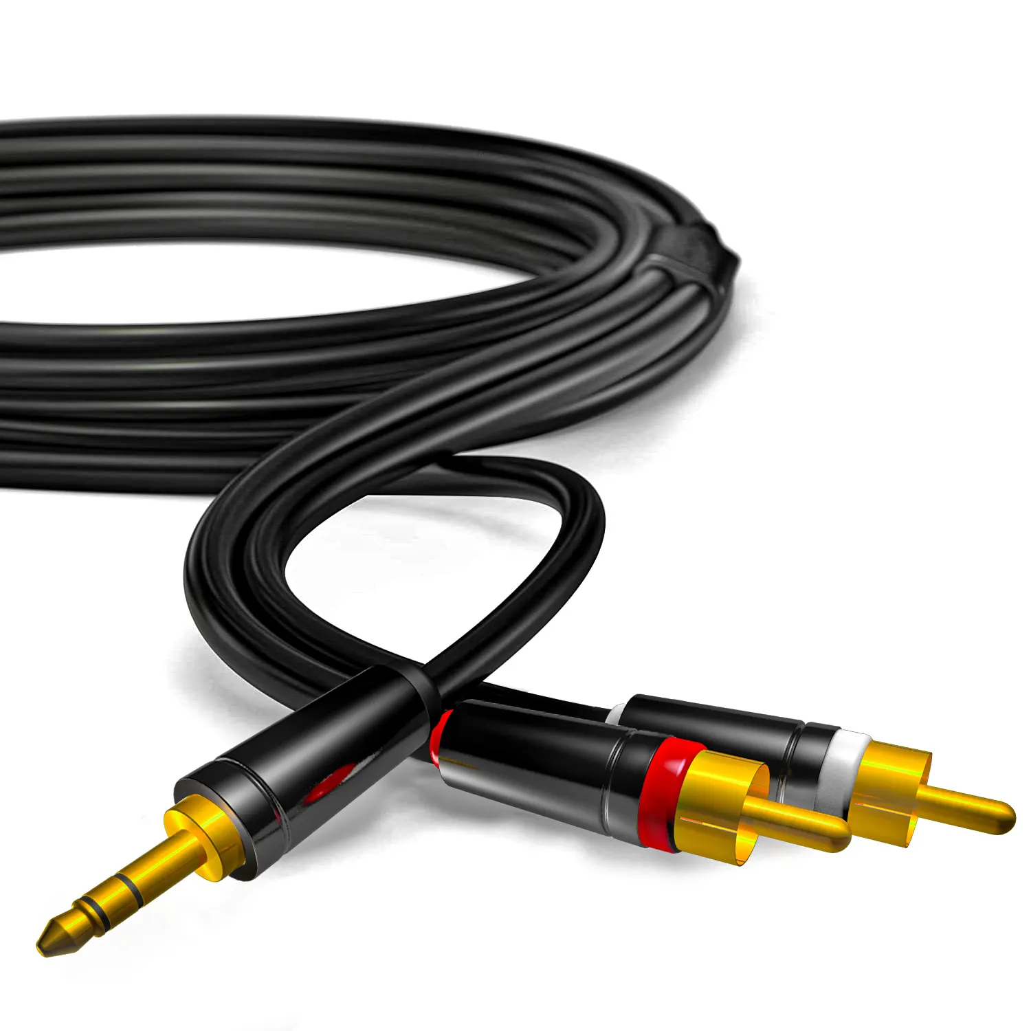 Highest Quality 2RCA to 3.5mm HIFI Y Audio Car Speaker Cabo Male to Male 3.5 to 2 RCA Kabel Aux Cable