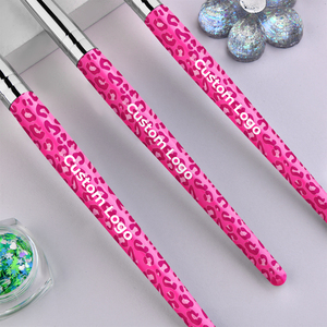 Pinceles para Nail Art personalizados, mango de madera con estampado de leopardo <span class=keywords><strong>rosa</strong></span>, pincel acrílico Kolinsky, suministros para <span class=keywords><strong>uñas</strong></span> #8-18, <span class=keywords><strong>2022</strong></span> - Product Image 6