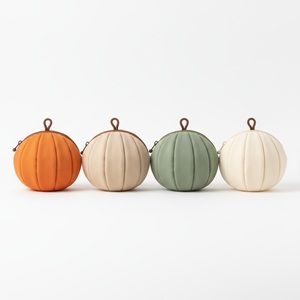Coin Purse Pumpkin Shaped <b>Canvas</b> Pleated Round Zip Pouch Kawaii Novelty Gift Custom Logo Bulk - Product Image 5