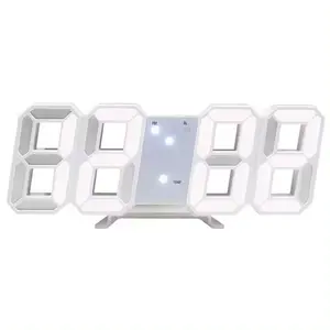 3D-LED-Uhr Digital Wandschreibtisch-Alarm 12H 24H Formate einstellbare Helligkeit Nachtlicht energiesparend 3D-Uhr