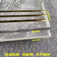 Carreaux d'escalier en porcelaine monobloc antidérapants à bords arrondis, finition filigrane dorée, pour salons de luxe et hôtels