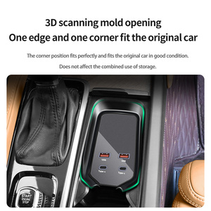 Adecuado para <span class=keywords><strong>Volvo</strong></span> <span class=keywords><strong>XC90</strong></span> 2015-2024 Cargador de coche USB Tipo-C 4 puertos 90W 4 en 1 Cable de carga Carga súper rápida - Product Image 2