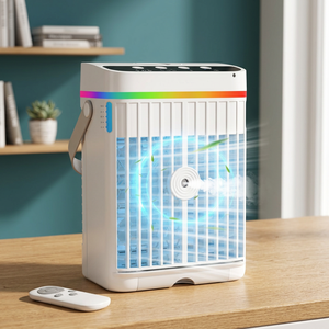 Ventilateur de climatisation intelligent en plastique pour la maison, portable, 3 vitesses, faible bruit (36-45 dB), économe en énergie, télécommande, minuterie, petit format - Product Image 2