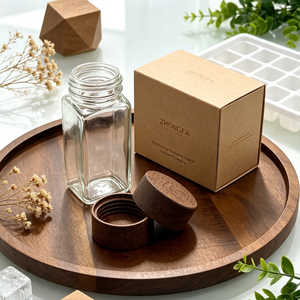 Couvercle en bois de noyer personnalisé pour bocaux de conservation en verre, récipients à épices, boîtes de cuisine – Vente en gros - Product Image 6