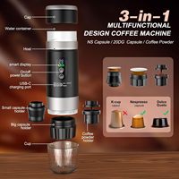 Cafetera Espresso Portátil Nueva de Fábrica, 3 en 1, con Pantalla LED, Calentamiento Rápido, 20 Bares, para Viajes, Camping, Gimnasio, con Logotipo Personalizado