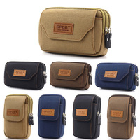 Tas Pinggang Pria Outdoor Grosir, Tas Selempang Kanvas untuk Ponsel, Tas Gantung Olahraga, Dompet Outdoor, Dompet Koin, Tas Messenger Mini untuk Pria