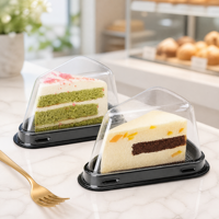Boîte à gâteau rectangulaire en gros, conteneur transparent en PET recyclé de 8 pouces pour tranches de mousse, emballage de boulangerie pour pâtisserie et boulangerie-pâtisserie