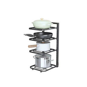 kitchen accessories Cabinet Pantry Pot Lid Holder Height Adjustable Pan Pot Rack Organizer