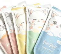 Pochette d'emballage alimentaire pour animaux de compagnie, personnalisée, imprimée, avec fermeture éclair, résistante à l'humidité, en matériau MOPP+PET+PE