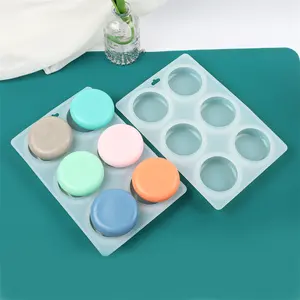 Molde de silicone oval para fazer sabão, venda quente, forma oval, para fazer sabão, oblate, redondo, resina, molde, 6 furos, chocolate, ferramenta de cozimento, suprimentos