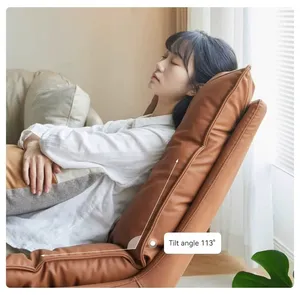 Modern Recliner yüksek kalite mikrofiber deri eğlence sandalye rahat döner salon sandalye oturma odası için