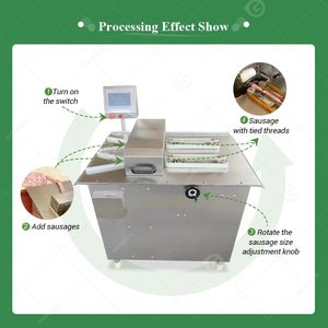 Cortador automático industrial de nudo de corbata, máquina atadora de salchichas con enlace giratorio de chorizo eléctrico con enlazador - Product Image 4