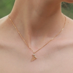 N722-S925 Zilver 18K Verguld Zirkoon Harp Hanger Ketting voor Vrouwen Muziekinstrument Stijl Elegant Ontwerp - Product Image 3
