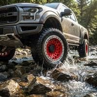 Nouvelles jantes de route en alliage d'aluminium forgé sur mesure haute performance 17-22 pouces, style Beadlock rouge intégral, multi-rayons, Wrangler