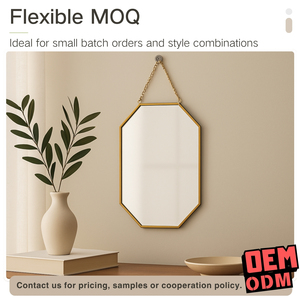 Octagon treo kính giọng gương đen khung chuỗi tối giản dọc Gương trang điểm - Product Image 3