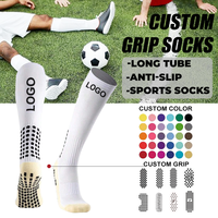 Chaussettes de football antidérapantes à hauteur du genou avec grip en silicone pour hommes, idéales pour l'entraînement en équipe, personnalisables avec logo OEM