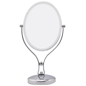 Table Countertop Double Side 5x Magnifying Makeup Mirror Vanity Oval Desktop Mirror For Home Bedroom