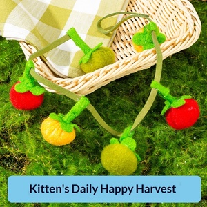 Giocattolo per Gatti con Corda di Cotone, Erba Gatta, Campanello e Accessorio Inclinabile a Forma di Cachi o Pomodoro - Product Image 2