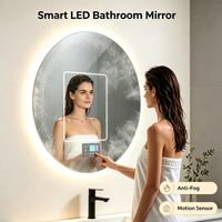 Miroir intelligent modulaire interactif Vercon : Haut-parleurs Bluetooth intégrés, dégivrage IA et affichage météo en temps réel