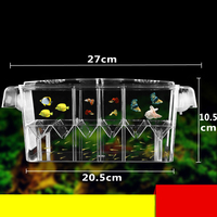 Boîte d'élevage en acrylique transparent 4 pièces pour la maison Incubateur d'éclosion de guppies Réservoir d'isolation de poissons Autre décoration de la maison