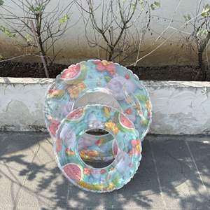 Flotador Inflable de Piscina con Lentejuelas de Frutas Coloridas para Niños, Anillo de Natación de Fresa y Sandía para Uso de Padres e Hijos - Product Image 2