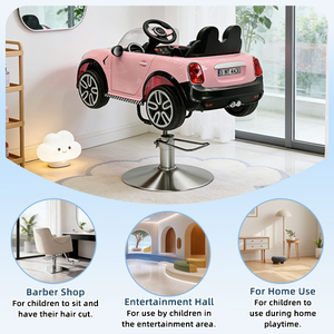 Enfant fille cheveux enfants Salon chaises rose dessin animé Roadster siège voiture <span class=keywords><strong>de</strong></span> course électrique enfants coiffure barbier chaises pour enfants - Product Image 3
