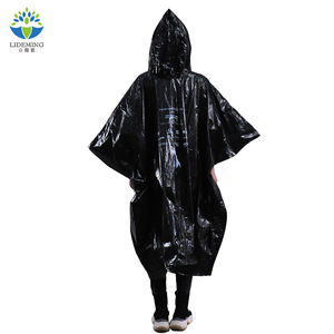 مطر بلاستيك بولي إيثيلين عالي الجودة للاستعمال مرة واحدة للمعطف عينة مجانية سماكة مهرجان معطف واق من المطر أسود للتخييم والجولات في الهواء الطلق - Product Image 5