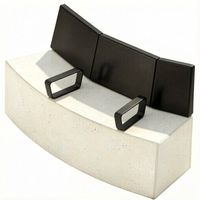 Banco de Hormigón GRC UHPC Personalizado para Exteriores con Respaldo de Aluminio, Asiento Modular Curvo para Parques y Plazas