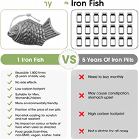 Ustensiles de cuisson en fonte en forme de poisson – Réutilisables, motif dorade argentée pour une absorption naturelle du fer, lavage à la main uniquement