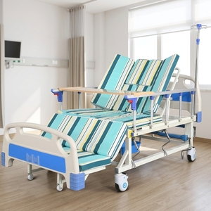 Cama de Hospital Manual de 3 Funciones con Inodoro y Colchón Impermeable, Metálica Blanca, para Cuidado de <span class=keywords><strong>Ancianos</strong></span> en el Hogar - Product Image 1