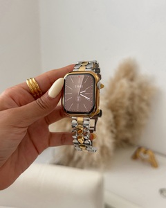Модный металлический браслет с тремя бусинами для Apple <span class=keywords><strong>Watch</strong></span> ультра 49 мм дизайн женские браслеты из нержавеющей стали для IWatch 10 <span class=keywords><strong>9</strong></span> 8 - Product Image 1