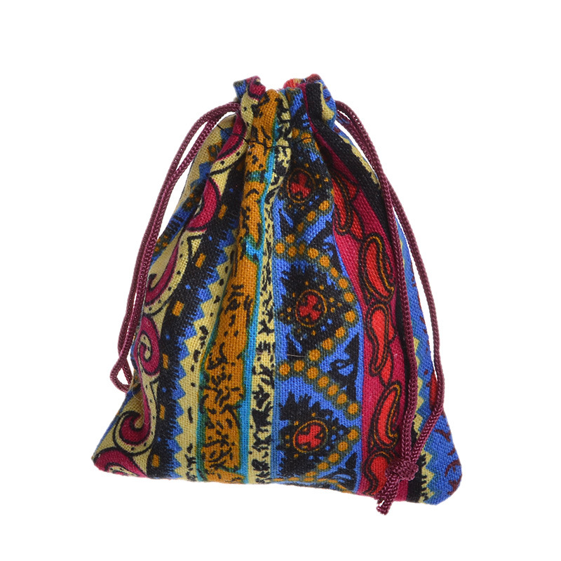 В наличии маленькая цветная хлопковая индийская Этническая сумка для ювелирных изделий винтажные хлопковые подарочные сумки