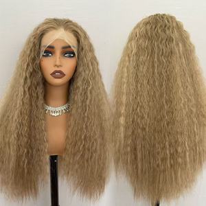 Perruques synthétiques Lace Front Yaki Kinky Straight de haute qualité, sans colle, pour femmes noires – Nouveauté en gros - Product Image 6