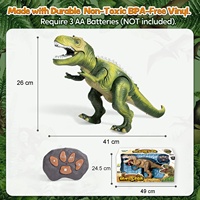 Robot dinosaure télécommandé pour enfants, jouet réaliste t-rex avec œil brillant et tête tremblante