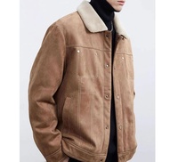 Mode col rabattu polaire Chamois cuir veste hommes 2024 hiver hommes manteau décontracté homme manteau hiver