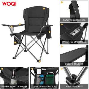 Silla Plegable para Exteriores Woqi, Marco de Aluminio, Tela Oxford, Silla Portátil para Camping y Jardín, Negra, 45x45x90cm - Product Image 5