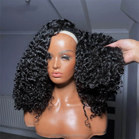 Nouvelle perruque 3-en-1 demi-perruque Afro Kinky Curly perruque de cheveux humains bruts birmans sans couture Flip Over Drawstring No Leave Out Wear Go Glueless perruque