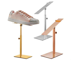 Adjustable Detachable Brushed Steel <b>Shoe</b> Riser <b>Stand</b> for Visual Merchandising Luxury Store & Showcase - Product Image 5