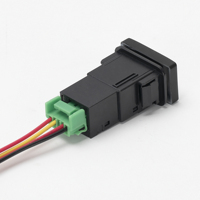 Interruptor de botón LED doble de 12V para coche, con símbolos personalizados, barra de luz LED, interruptor de control central para coche, 33x22CM