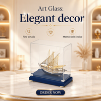 Trophée bateau en métal doré Hitop Design avec logo personnalisé, modèle de navire, artisanat métallique, trophée en métal pour cadeau d'affaires