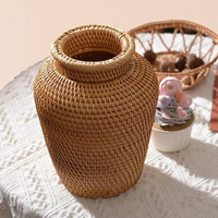 Vase de table à fleurs en rotin rustique le moins cher pour la décoration de la maison fait à la main du Vietnam